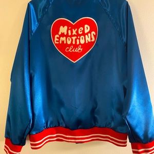 TUESDAY BASSEN Sapphire Mixed Emotions Club Satin Jacket